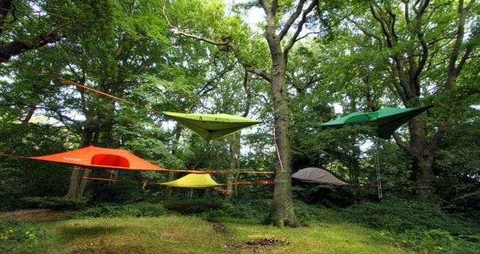 grön-gul-orange-camping tält-the-skogen