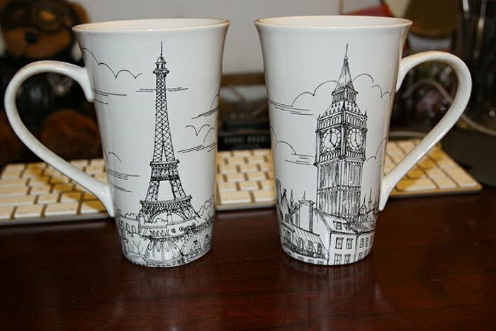 didelis kavos puodelis-su-Paryžius-atstovavimas