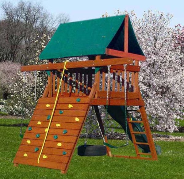 houten spel tower-with-slide-en-swing-super-look