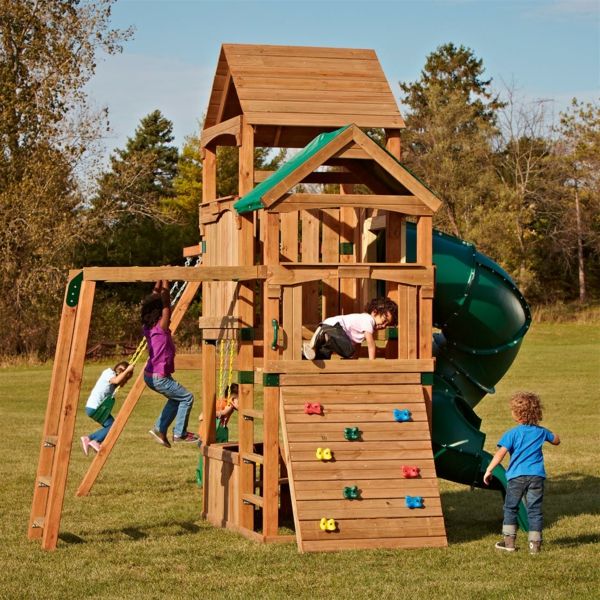 wood-for-by-play tower-with-slide-en-swing