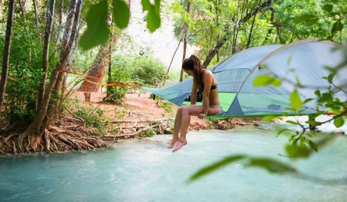 här-är-inte-en-stor-camping tält tältträd på berget river