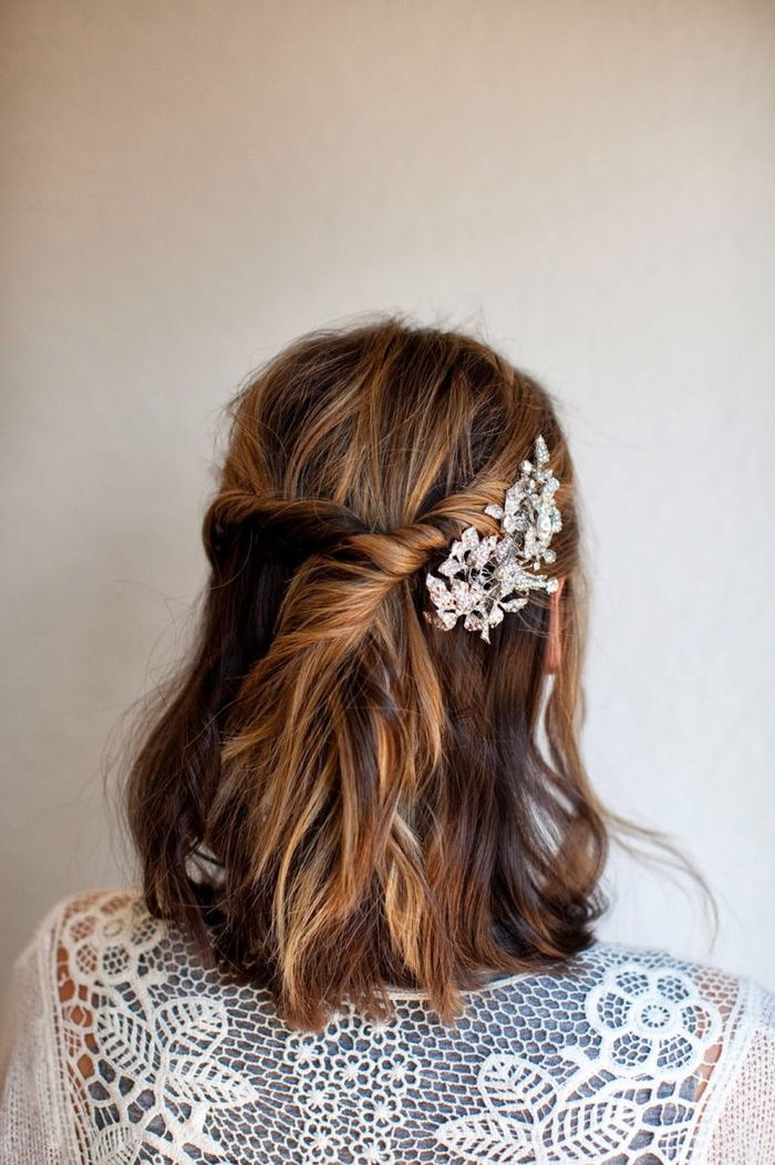 capelli lunghi fino alle spalle acconciatura casual accessori per capelli belli come foglie ombre capelli - capelli da sposa