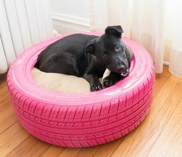 dog-in-pink-lôžková použité pre recykláciu pneumatík zaujímavú Idea