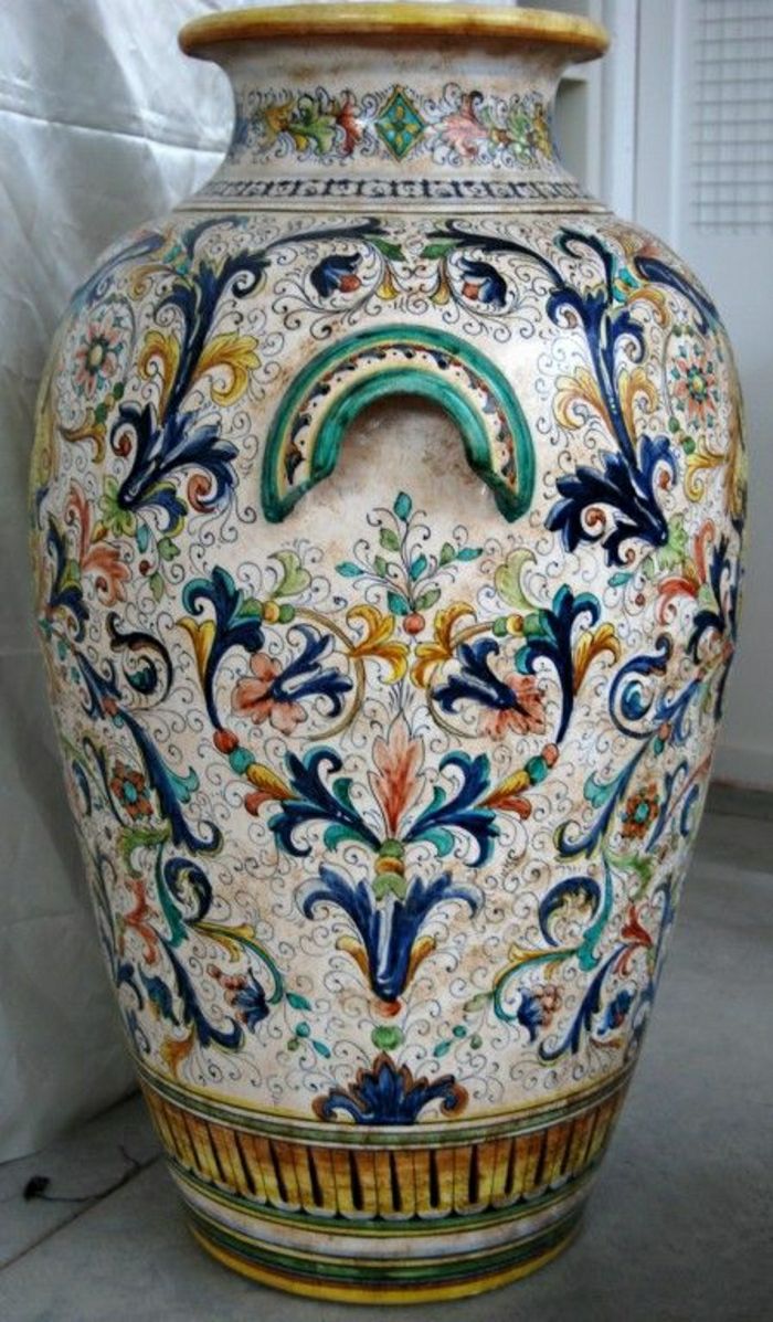 Talianska keramická veľká váza-nádherne, drahý