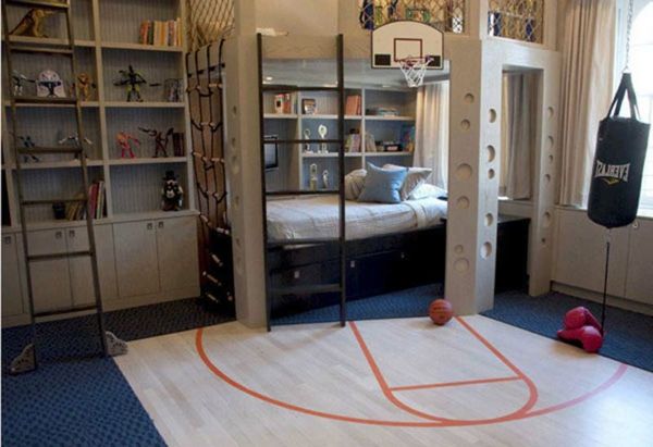 ungdom sovrumsmöblemang-basket interiör