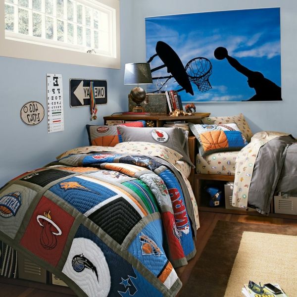 ungdom sovrumsmöblemang-färgglad-sängkläder