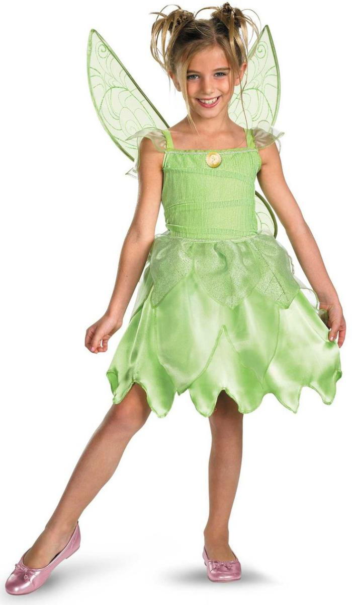 Maža mergaitė koketiškas-Tinkerbell-kostiumas-žalia