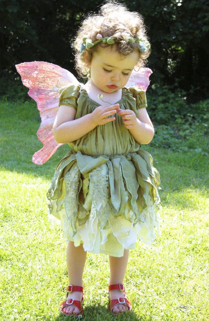 Maža mergaitė waldfee-kostiumas-rožinė sparnai