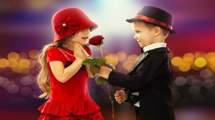 gratis bakgrundsbild valentine-little-girl-and-little-boy-romantic photo