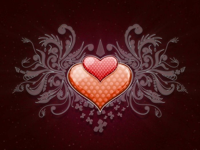 gratis bakgrundsbild valentine-stor-heart-och-dekorativa-element