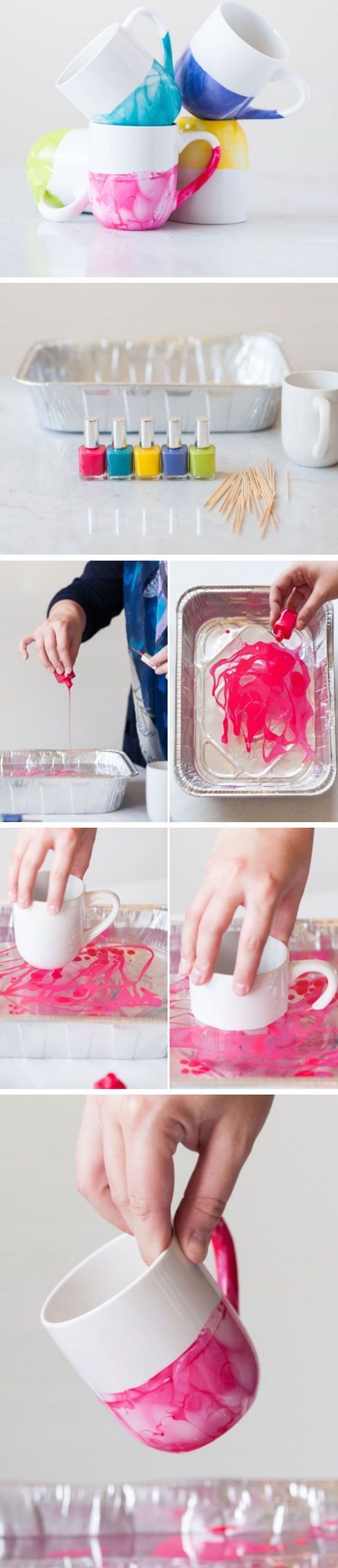 Idei creative, DIY, cupe cu vopsea cu lac de unghii
