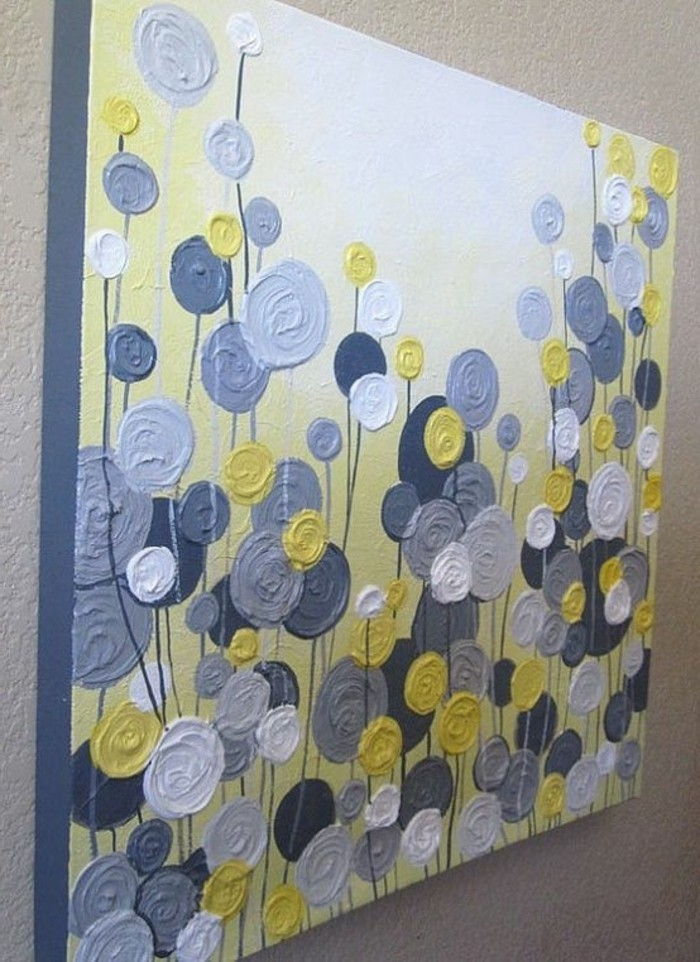 malebný obraz na plátne abstraktné kvet displejom