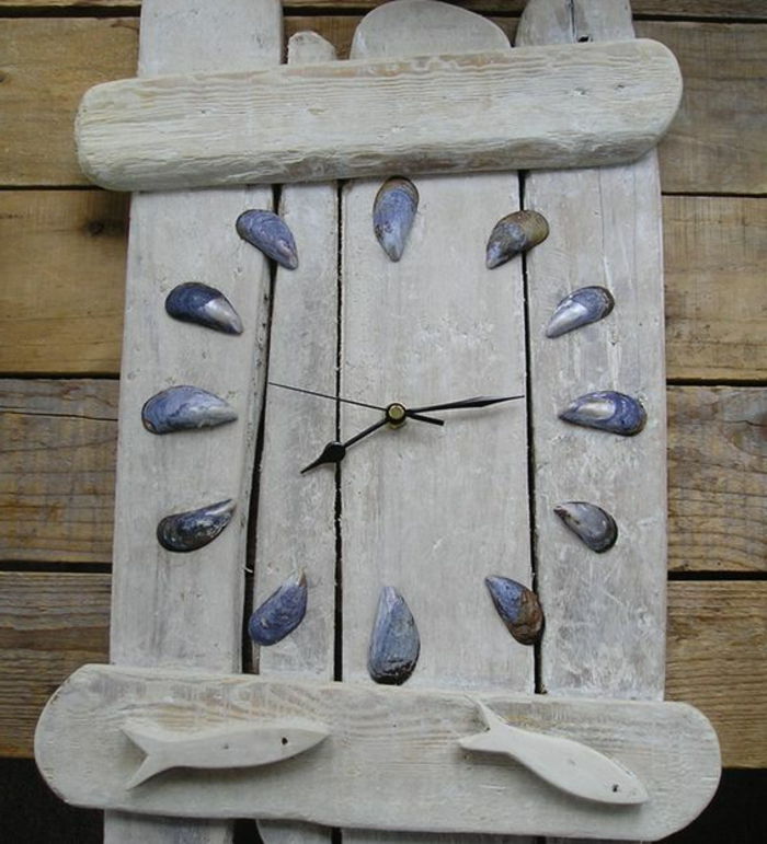 zegary morskie odszyfrowane letnie shabby wood and shells