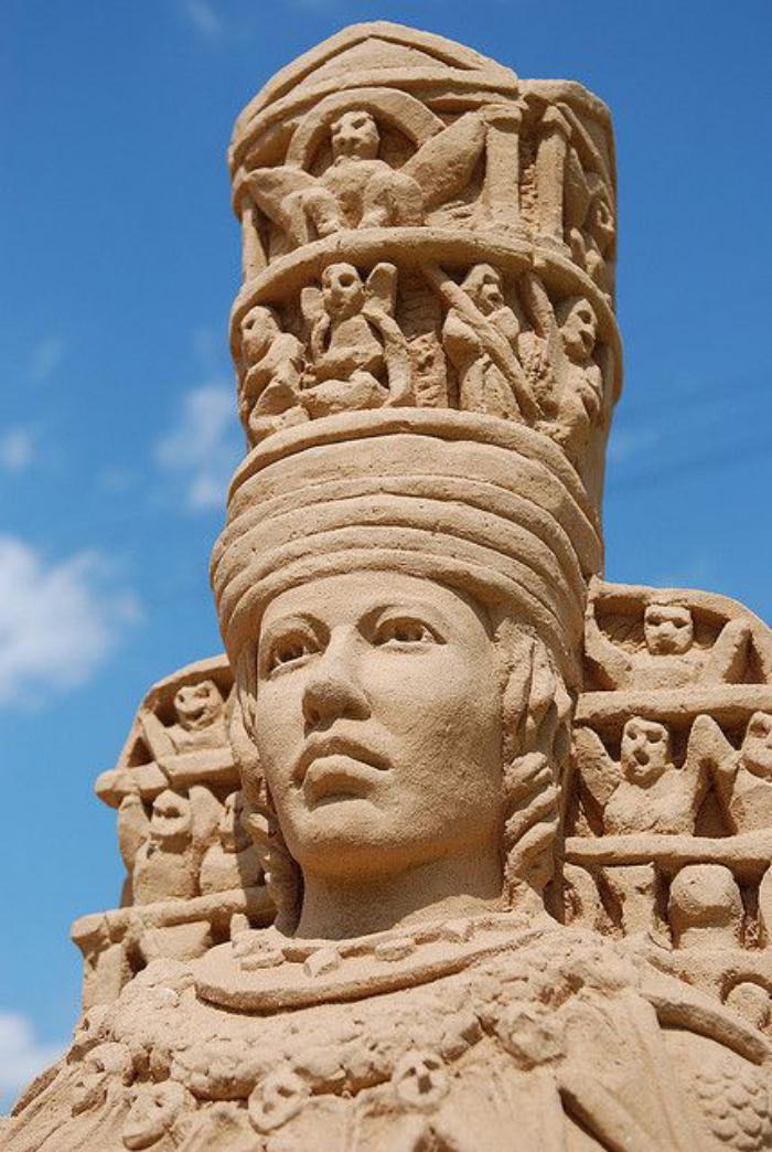 scultura di sabbia magistrale-egiziano Pharaon