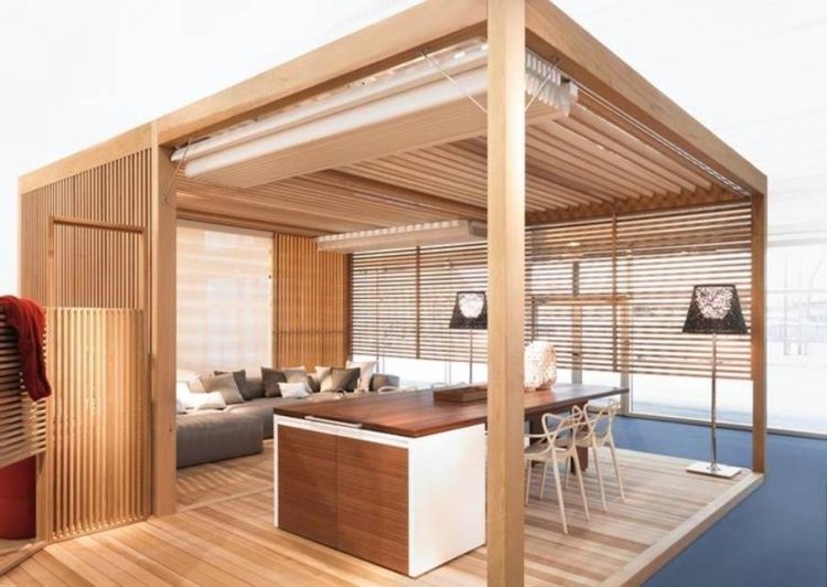 Pergola-asil-odun tam-tasarımcı-Modern-şık-Özgü as-oturma odası