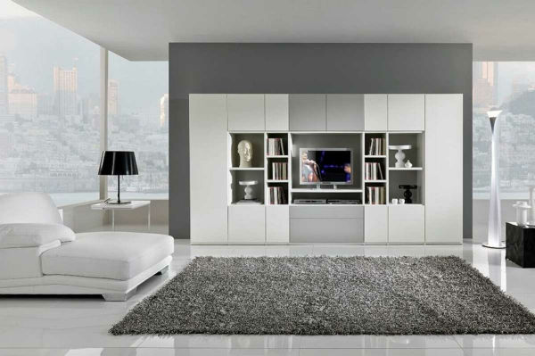 moderno colore-by-the-camera da letto - Grigio-Bianco