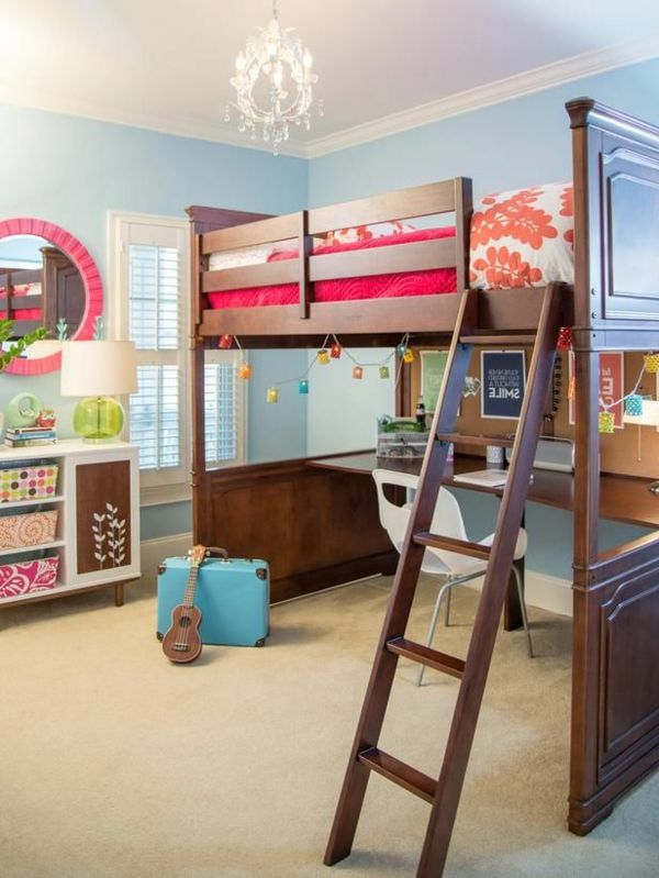 moderne høy seng med skrivebord-moderne barnehager møbler Wohnideen