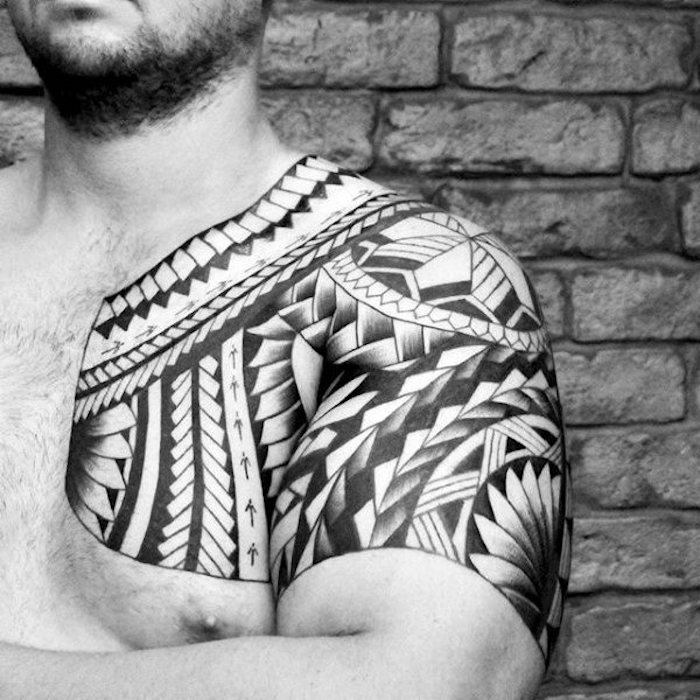 tetovacie štýly, tetovanie pre mužov s geometrickými číslami