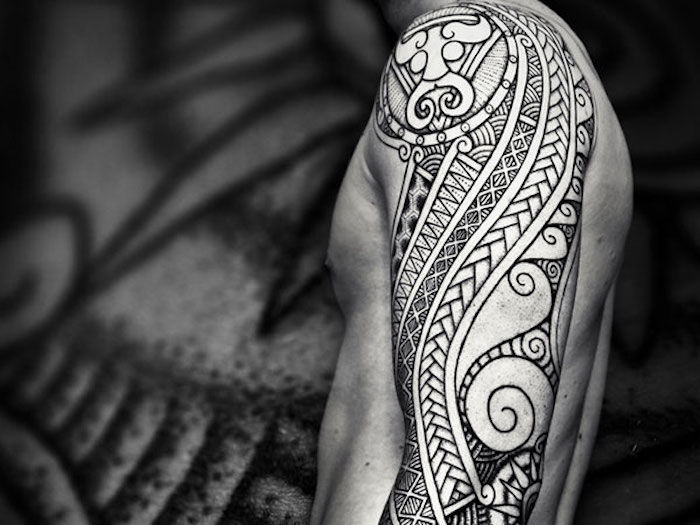 tetovacie štýly, tetovanie rukávov s motívmi samoan