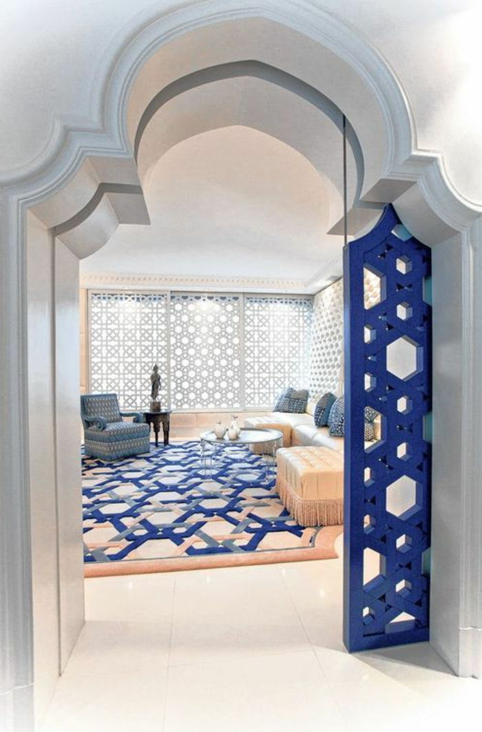 decoratiuni orientale în albastru culoare fundal alb decorativ covor persană covor cameră separator albastru