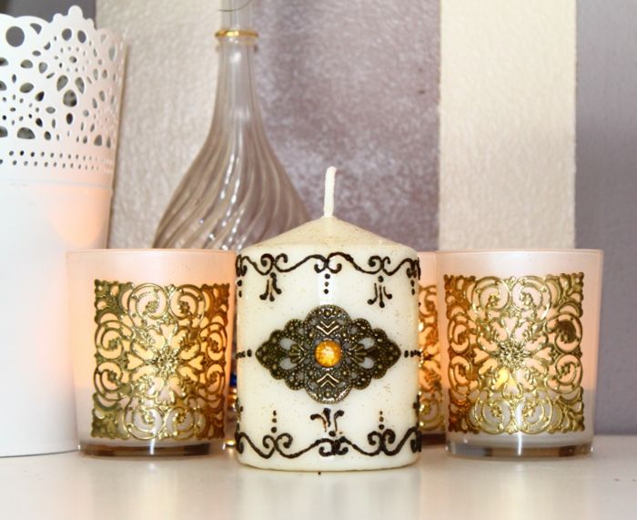 arabă mobilier lumanari oală sticlă elemente decorative în decorarea casei orientale pe lumânări