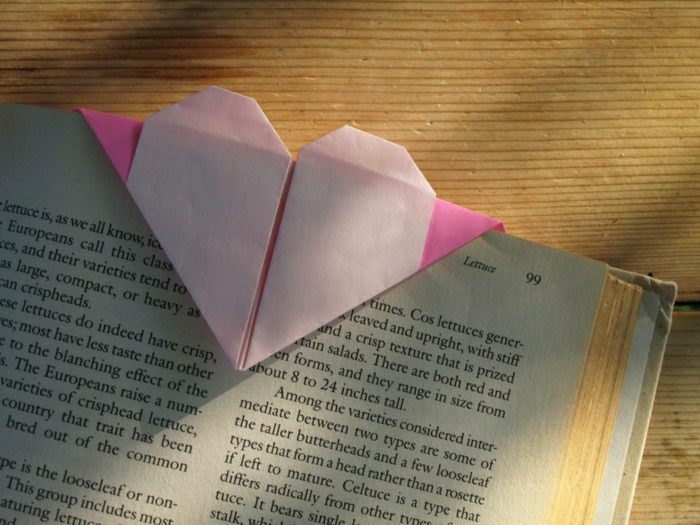 Origami-inima-in-roz-color-semne de carte-idei