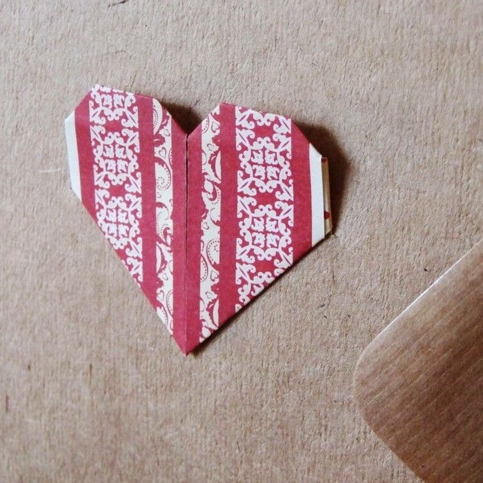 Origami-inima-creativ-design-două culori de potrivire