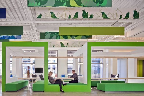And-green combineren originele-kantoorruimte en wit