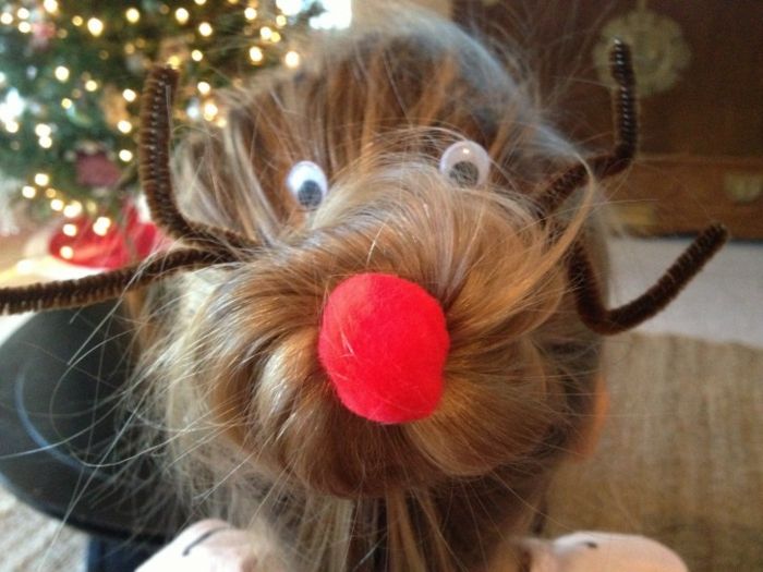 original-jul hantverk idéer-by-barn Rudolf-in-the-hair