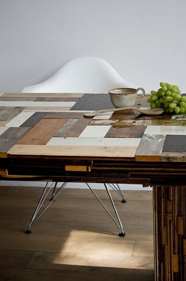 mozaik lesena miza-moderno zasnovo, velik apartma