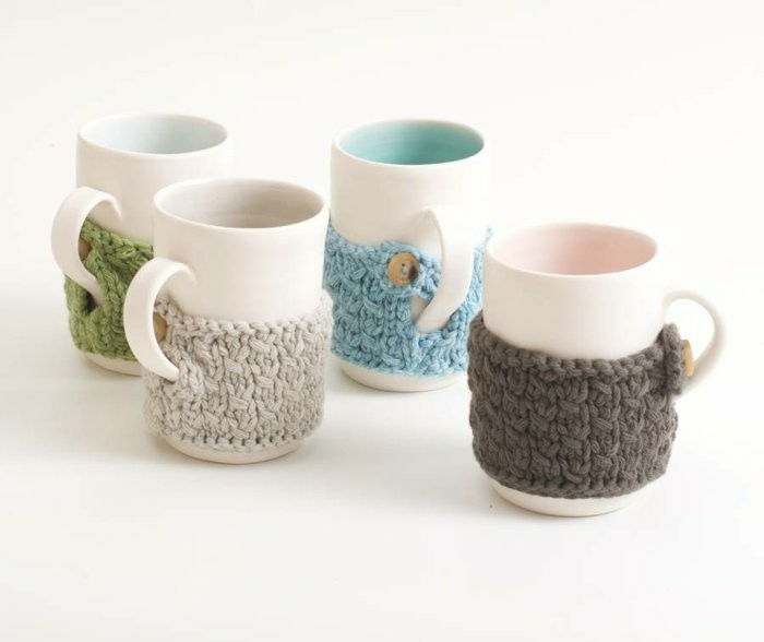 asmeninį espreso puodelis su dekoratyvinių megztiniai