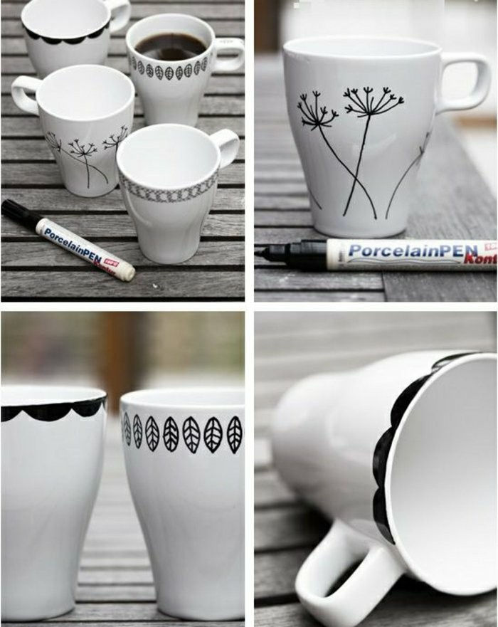 Asmeninės kavos puodelis su rankų darbo piešiniais