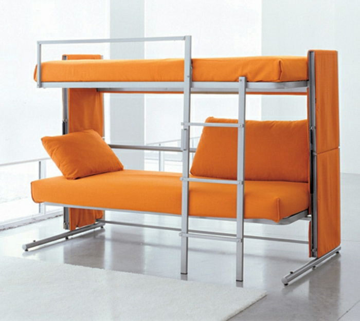 grindys erdvę taupantis baldai oranžinės-lovų ant dviejų