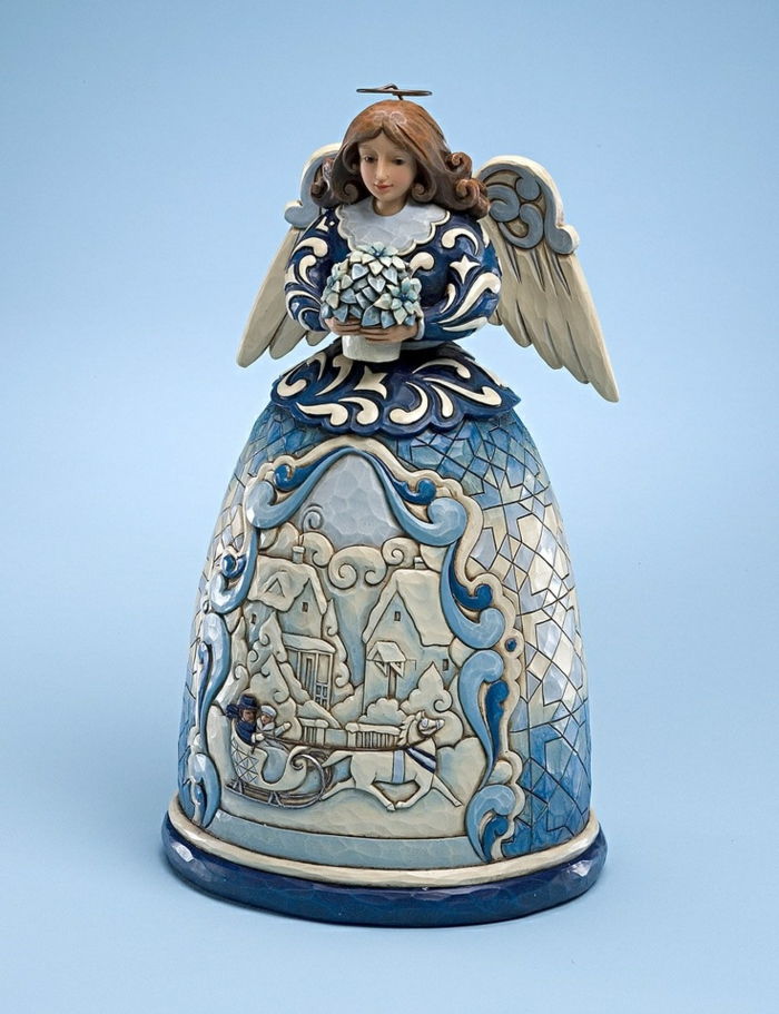 porceliano angelas-mėlyna-Žiema