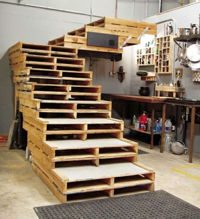 återvinnings idéer Wood-vackra-trappa