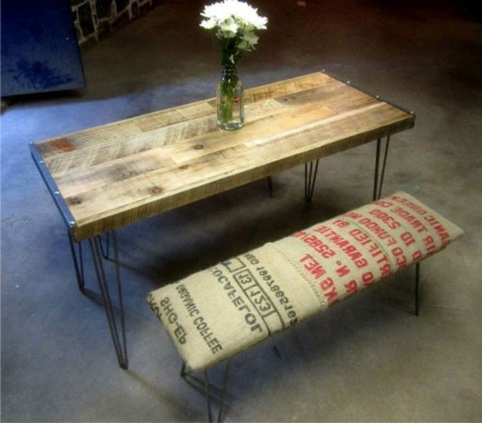återvinnings idéer-underbart-design-trä-table
