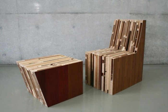 återvinnings idéer modern design-stol-och-bord