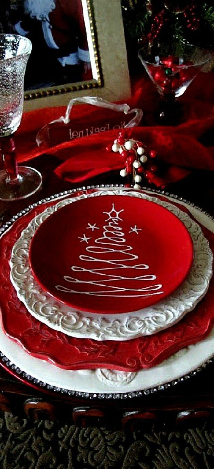 rdeče miza dekoracijo ideje-primerni-za-božič