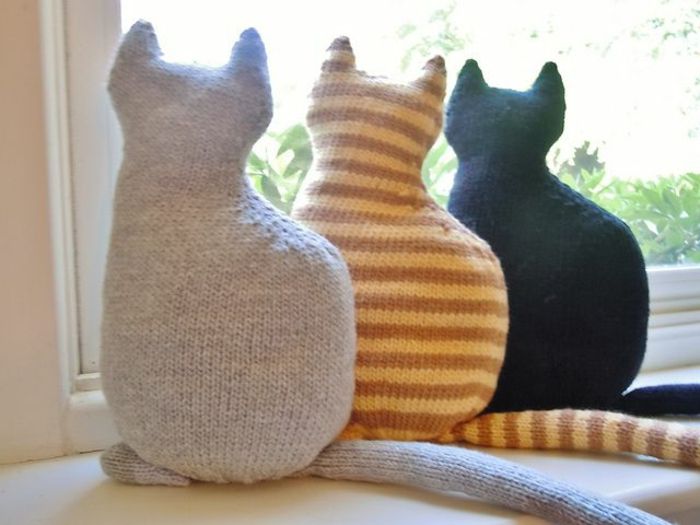 sladka ideja-tri Cat Pillow pleteni modeli-lepa-pletene