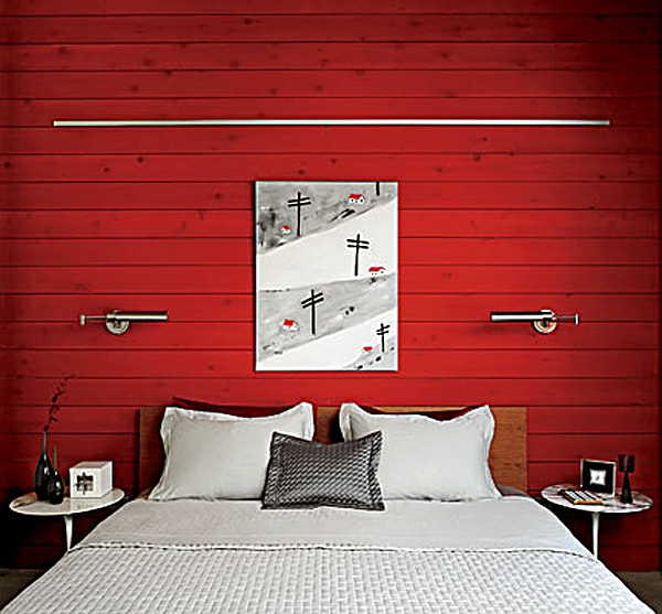 mooi-wandfarben- rode-wall-in-slaapkamer accent