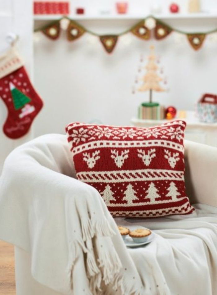 Lepo-pletene-skandinavski model, ročno izdelan Pillow za božič