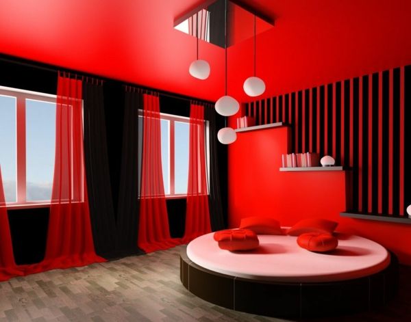 spalnica-stena-dekor-oprema-spalnica-moderno-zidna-design Rdeča stena