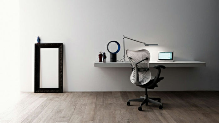 Desk-ideer hvit minimalistisk utforming