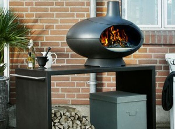 s veľmi pekné vyrobené s veľmi krásne-black-design set-and-funkčne navrhnutý-pizza pec-table-in-záhrada-