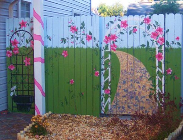 domáce záhradné dekorácie plot - kreatívny nápad