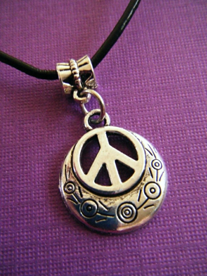 silver metal znamenie mieru reťazca Boho-hippie štýlu