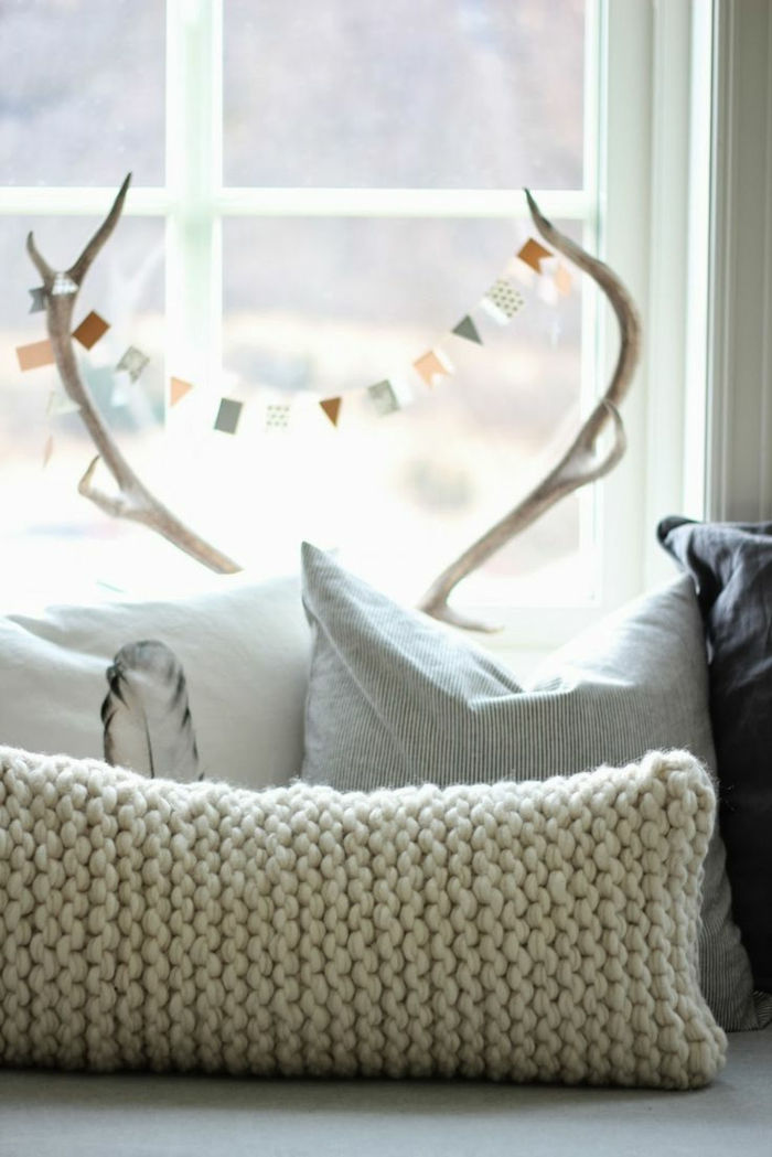 Skandinavski-chic barve Pillow Pastel pletene model v-smetano-barvno