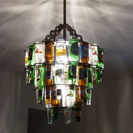 decorazione-lampadario-off bottiglie di birra