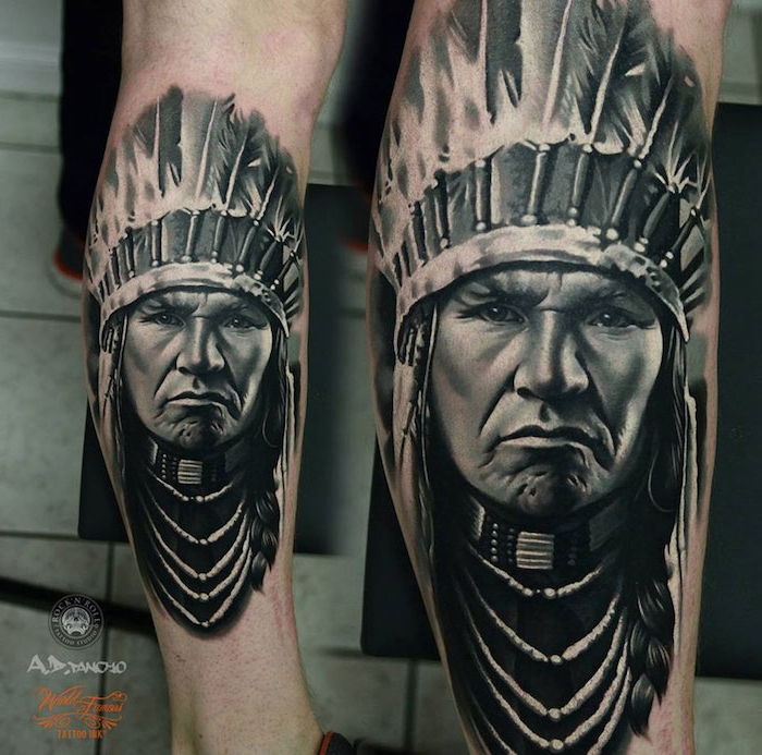tetovanie motívy mužov, tetovanie s indickým motívom na nohe