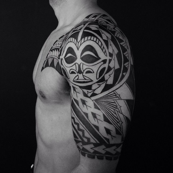 štýly tetovania, tetovanie hornej časti ramena, tattoo samoan na ruke